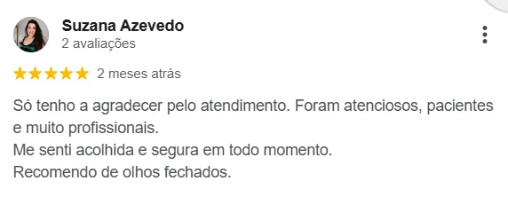 Avaliação do Google Maps - Depoimento sobre excelência no atendimento da MO Advogados