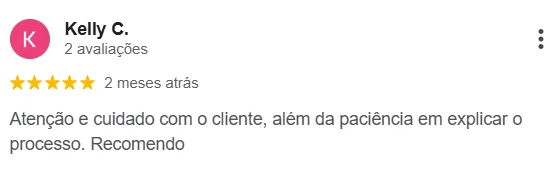 Avaliação do Google Maps - Reconhecimento pelo profissionalismo e dedicação